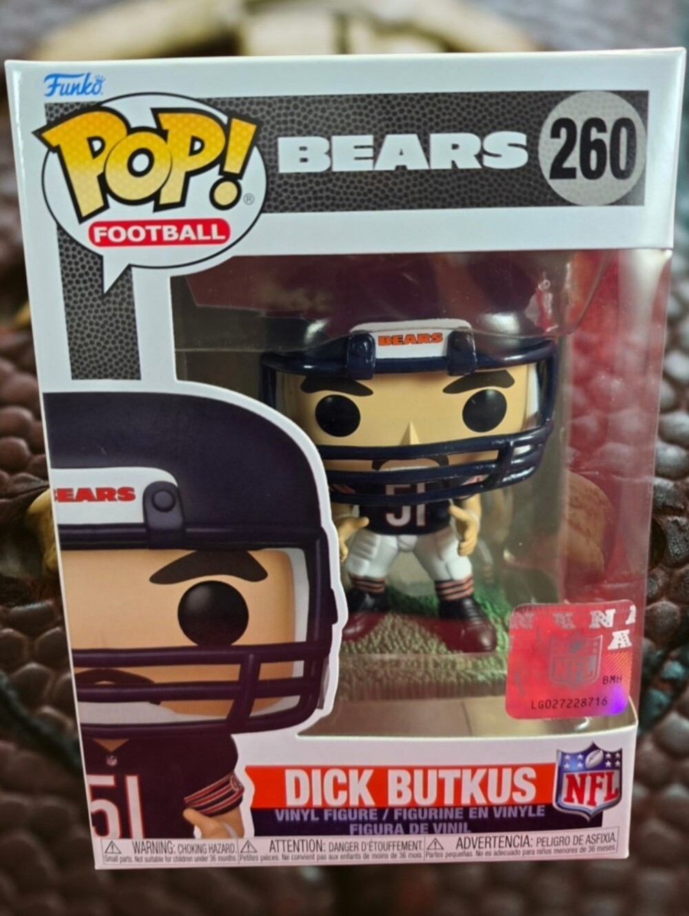 Funko Pop! Football: Dick Butkus # 260 (Nib) With Pop Protector
